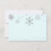 Light Blue Winter Floral RSVP Kaartje (Achterkant)