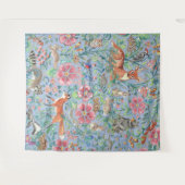 Light Blue Woodland Animal Deer Fox Rabbit Groot Wandkleed (Voorkant (horizontaal))