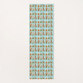 Light blue wrapping paper featuring a repeated  yogamat (Voorkant)