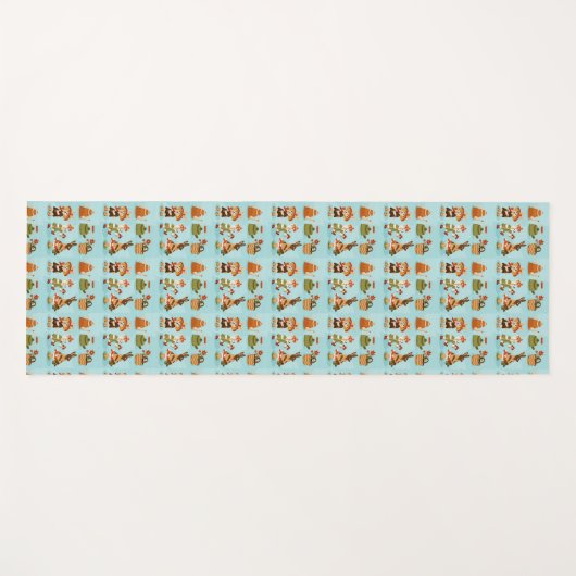 Light blue wrapping paper featuring a repeated  yogamat (Voorkant (horizontaal))