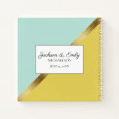 Light Blue Yellow Gold Maid of Honor Wedding Notitieboek (Achterkant)