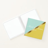 Light Blue Yellow Gold Maid of Honor Wedding Notitieboek (Binnen)