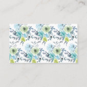 Light Blue Yellow Green Floral bruiloft Place Card Plaatskaartje (Achterkant)