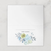 Light Blue Yellow Green Floral bruiloft Place Card Plaatskaartje (Buitenkant ongevouwen)