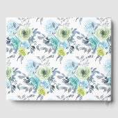 Light Blue Yellow Green Floral Weddenschap Gastenboek (Achterkant)