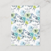 Light Blue Yellow Green Floral Wedding Informatiekaartje (Achterkant)