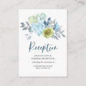 Light Blue Yellow Green Floral Wedding Informatiekaartje (Voorkant)