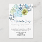 Light Blue Yellow Green Floral Wedding Informatiekaartje (Voorkant)