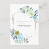 Light Blue Yellow Green Floral Wedding Informatiekaartje (Achterkant)