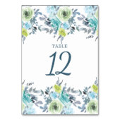 Light Blue Yellow Green Floral Wedding Kaart (Achterkant)