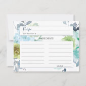 Light Blue Yellow Green Floral Wedding Recipcard Notitiekaartje (Voorkant)