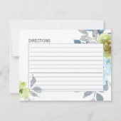 Light Blue Yellow Green Floral Wedding Recipcard Notitiekaartje (Achterkant)