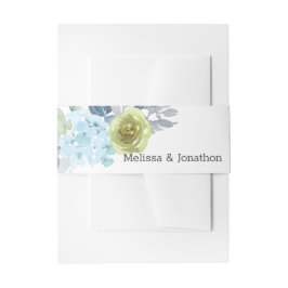 Light Blue Yellow Green Floral Wedding Uitnodigingen Wikkel