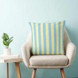 Light Blue & Yellow Striped Kussen