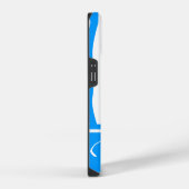 Light Blue Zebra Print met monogram iPhone Hoesje (Rechterkant)