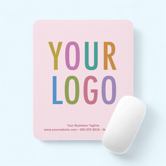 Light Blush Pink Mouse Pad Custom Logo Non Slip Muismat