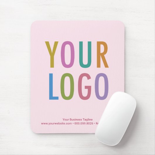 Light Blush Pink Mouse Pad Custom Logo Non Slip Muismat (Met muis)
