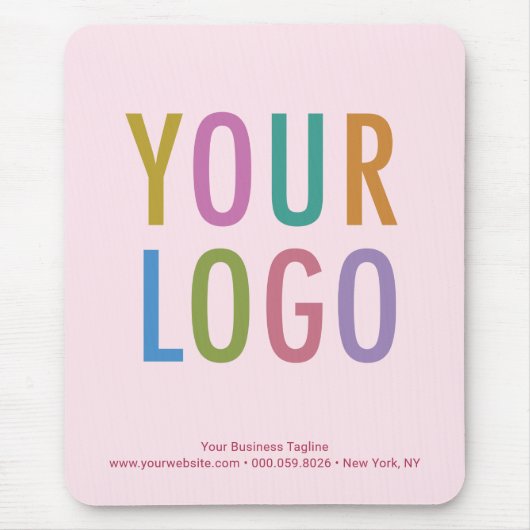 Light Blush Pink Mouse Pad Custom Logo Non Slip Muismat (Voorkant)