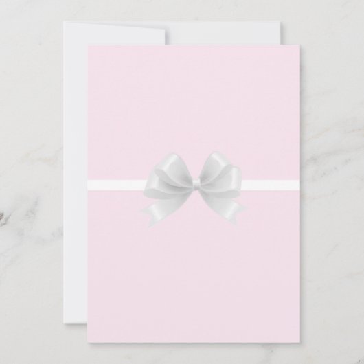 Light Blush Pink & Silver White Bow Vrijgezellenfe Kaart (Achterkant)