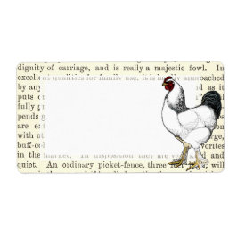 Light Brahma Rooster  Land Classic Etiket
