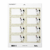 Light Brahma Rooster  Land Classic Etiket (Full Sheet)