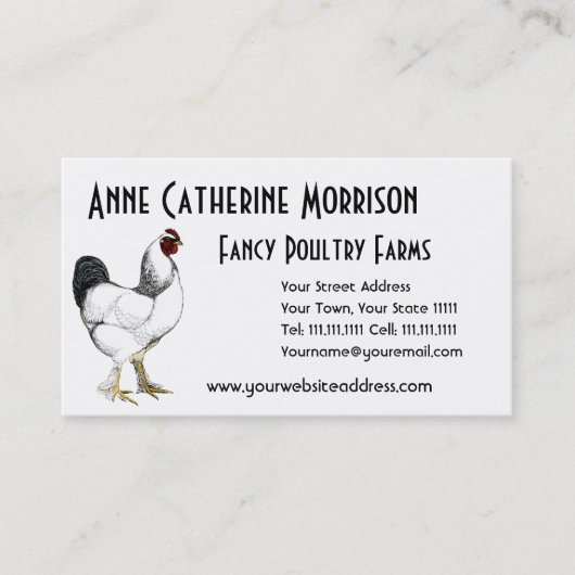 Light Brahma Rooster  Land Classic Visitekaartje (Voorkant)