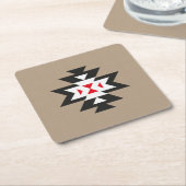Light Brown Black White Red Aztec Pattern Kartonnen Onderzetters (Schuin)