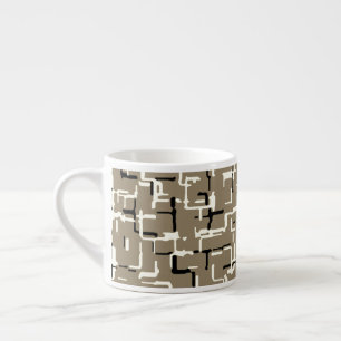 Light Brown Black White Trendy Pattern Espresso Kop