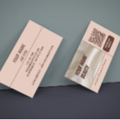 Light Brown Brown Photo-centric Beauty QR Code  Visitekaartje