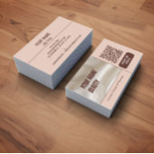 Light Brown Brown Photo-centric Beauty QR Code  Visitekaartje