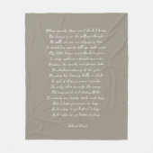 Light Brown Custom Poem Song Lyric Quote Fleece Deken (Voorkant)