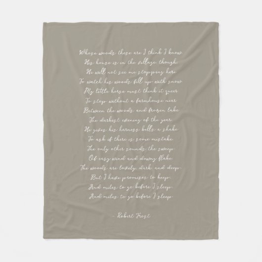 Light Brown Custom Poem Song Lyric Quote  Fleece Deken (Voorkant)