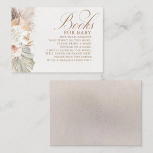 Light Brown Floral Exotic Boho Baby shower Books Informatiekaartje