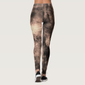Light Brown Grunge Textured Spandex Leggings (Achterkant)