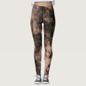 Light Brown Grunge Textured Spandex Leggings (Voorkant)