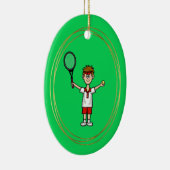 Light Brown Hair Male Tennis Player Ornament (Rechts)