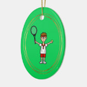 Light Brown Hair Male Tennis Player Ornament (Links)