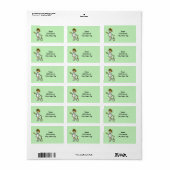 Light Brown Hair Vrouw Tennis Player-labels Etiket (Full Sheet)