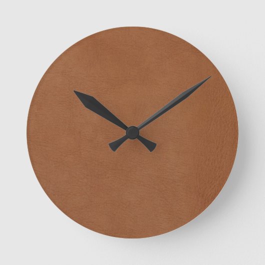 Light Brown Leather's Digital Print Ronde Klok (Voorkant)