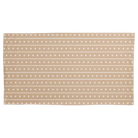 Light Brown Lines and Circles Pattern Pair Of Kussensloop (Voorkant-Links)