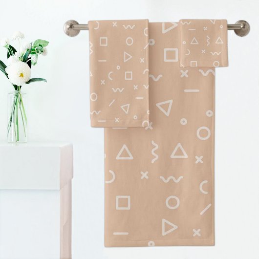 Light Brown Memphis Pattern Towel Bad Handdoek