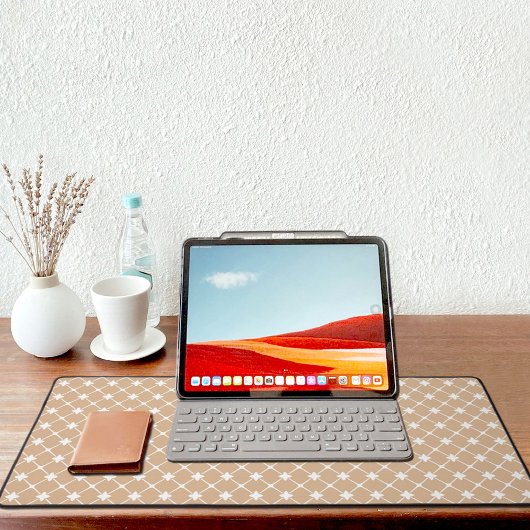 Light Brown Moroccan Pattern Desk Mat
