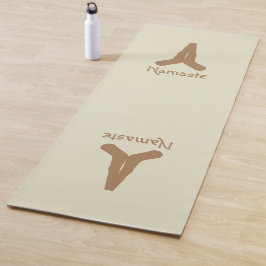 Light Brown op Natural Namaste Mudra Hands Yogamat