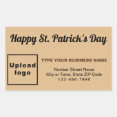 Light Brown Saint Patrick Business Rechthoekige Sticker (Voorkant)