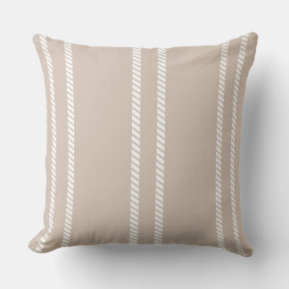 Light Brown with Stripes Throw Pillow Kussen