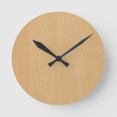 Light Brown Wood Digital Print Ronde Klok (Voorkant)