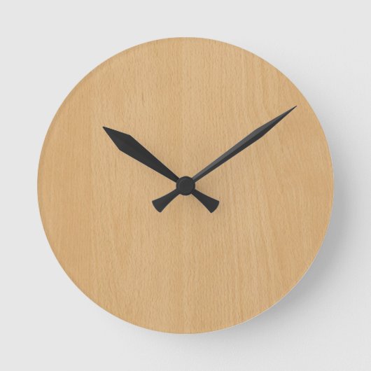Light Brown Wood Digital Print Ronde Klok (Voorkant)