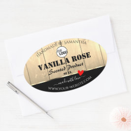 Light Brown Wooden Boards Product Labels met Logo
