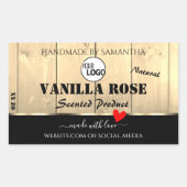 Light Brown Wooden Boards Product Labels met Logo (Voorkant)