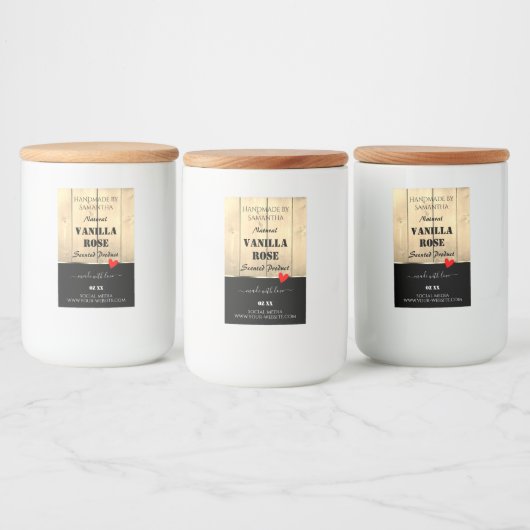 Light Brown Wooden Boards Product Packaging Labels Voedselcontainer Etiket (Flessen)